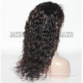 Full lace wig 20inches #1b highlight color Brazilian hair lace wig curly hair wig